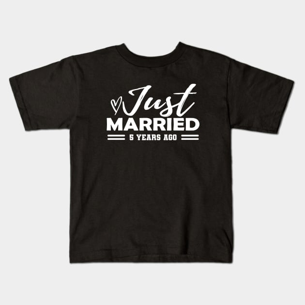 5th Wedding Anniversary - 5 years anniversary Kids T-Shirt by KC Happy Shop